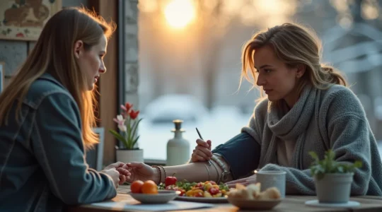 Illustration symbolique représentant les maladies chroniques avec des éléments de prévention et facteurs de risque au Québec