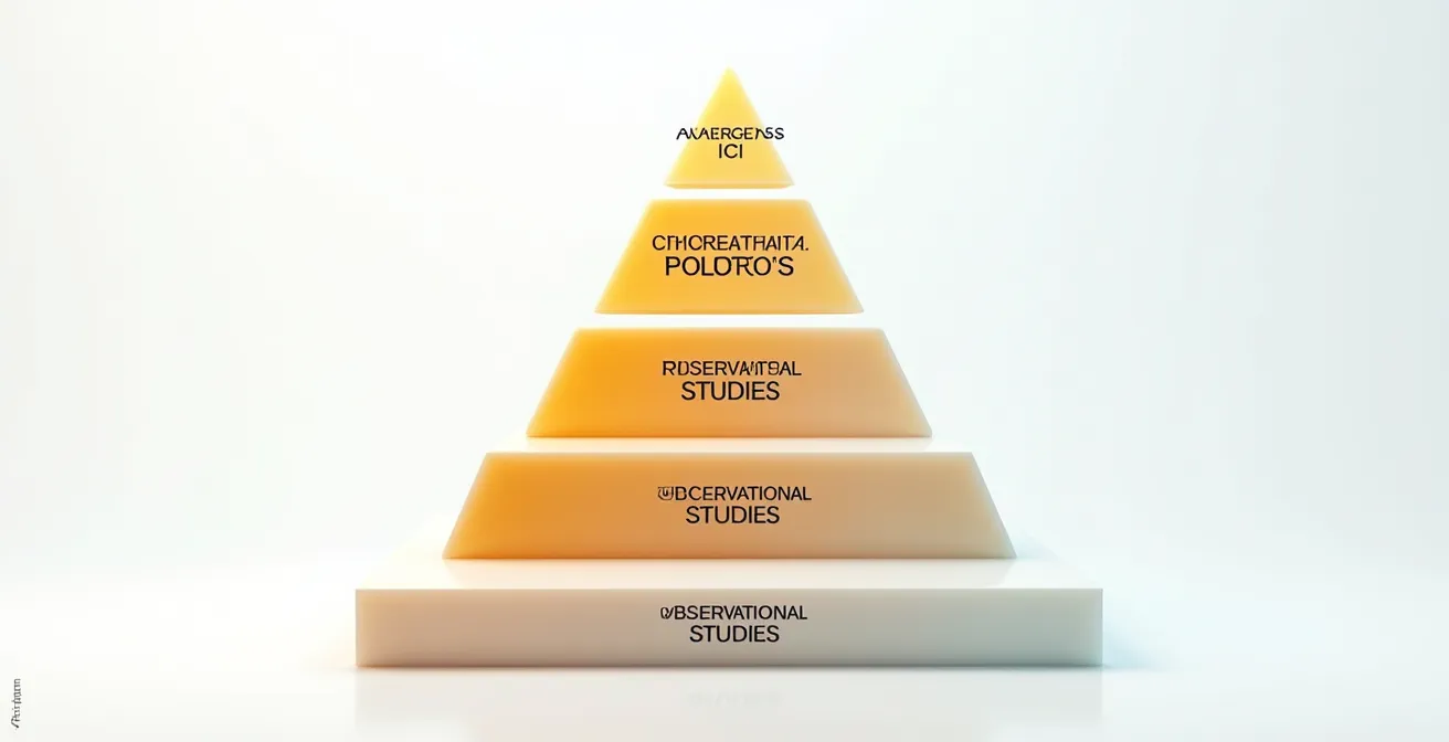 Illustration de la pyramide des niveaux de preuve scientifique en médecine