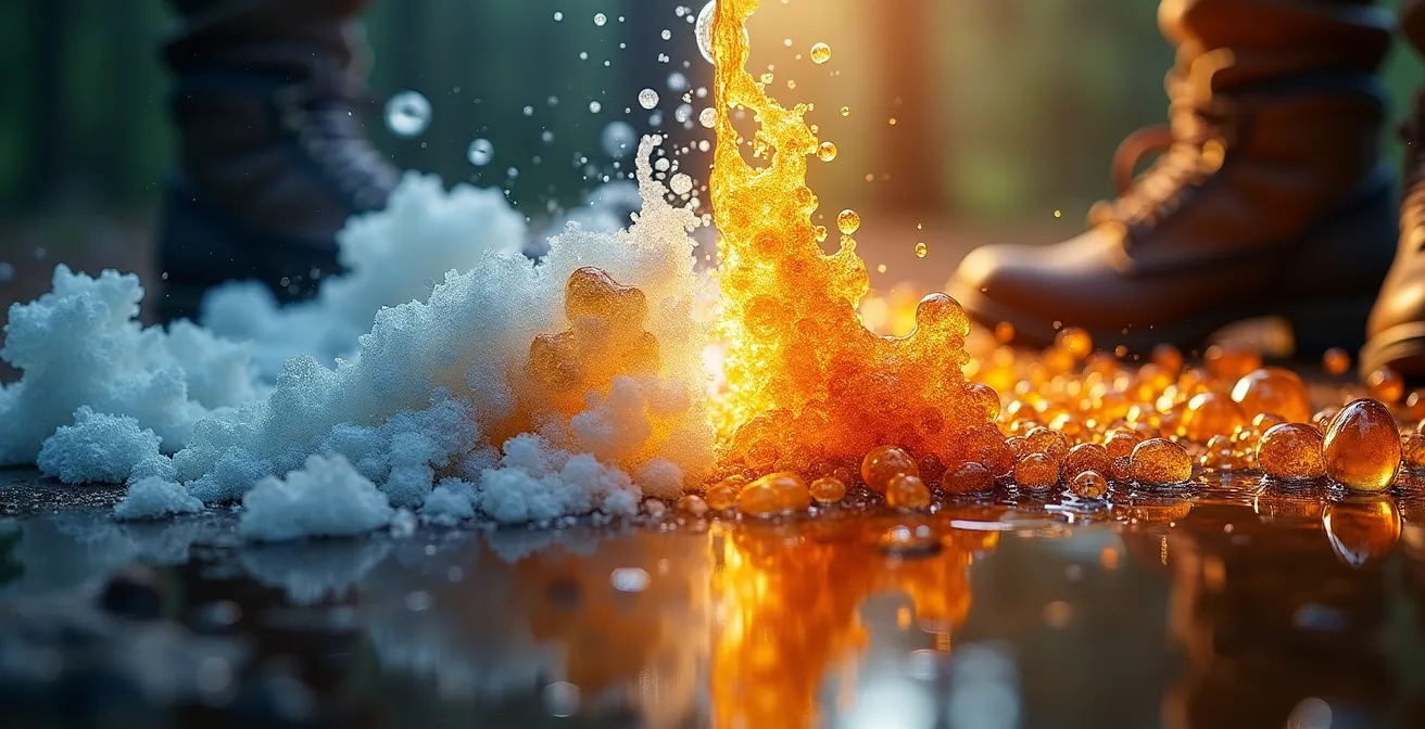 Concept visuel de la flexibilité métabolique illustrant le passage entre combustion de sucre et de gras