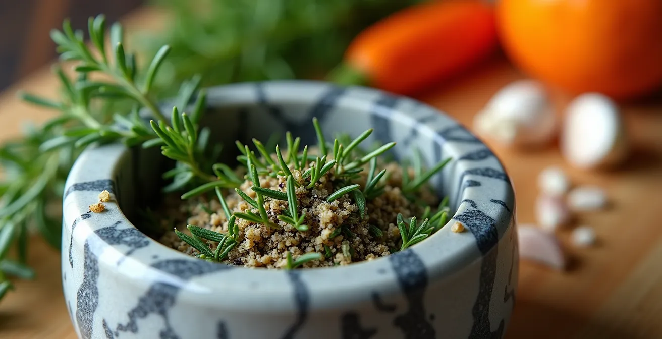 Arrangement culinaire d'aliments faibles en sodium typiques du Québec