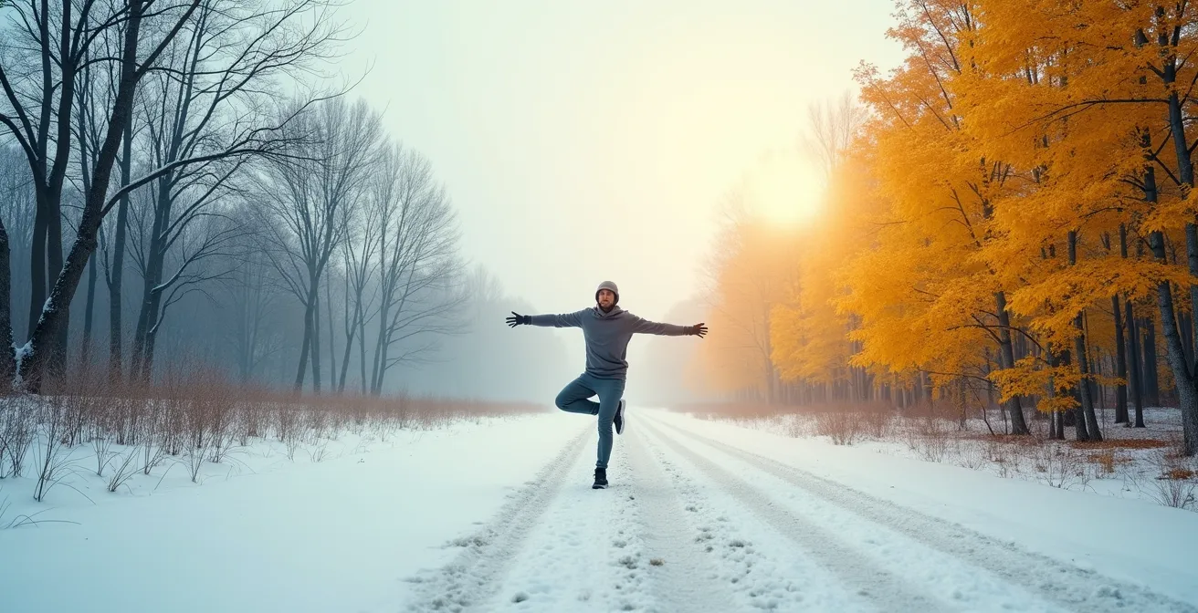 Représentation métaphorique de l'hypothalamus comme thermostat du corps face aux températures extrêmes du Québec