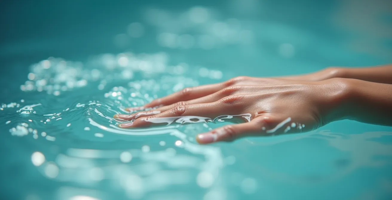 Personne pratiquant des mouvements doux d'aquaforme dans une piscine thérapeutique