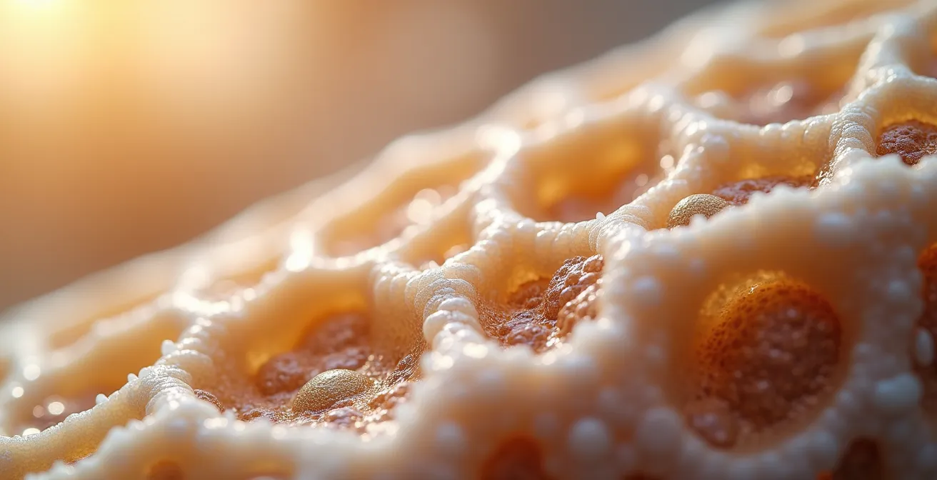 Vue microscopique détaillée du processus de régénération osseuse avec ostéoblastes et ostéoclastes